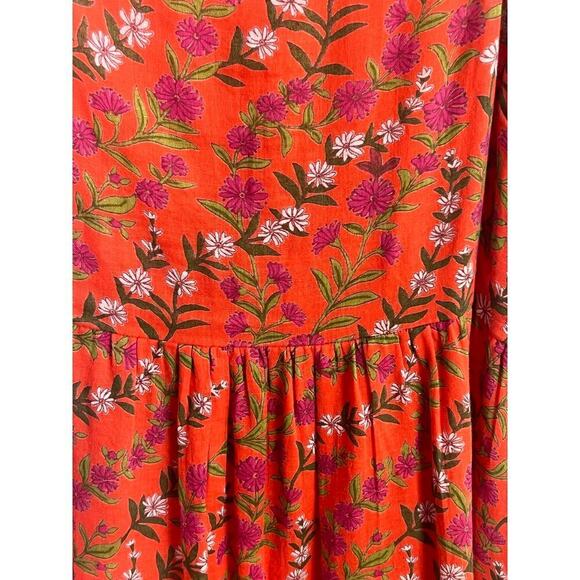 BANJANAN Penelope Dress Boundless Floral Flame Womens Size XS - Picture 6 of 13